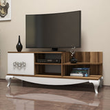 TV Furniture Sultan Walnut White Melamine 130x50.6x45 cm