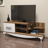 TV Furniture Sultan Walnut White Melamine 130x50.6x45 cm