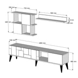 TV furniture set madrid walnut anthracite melamine 180x48.6x33.8 cm