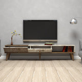 TV Furniture Milan Walnut White Marble Melamine 180x40x35 cm