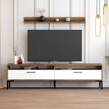 TV furniture set istanbul walnut white melamine 180x47x35 cm