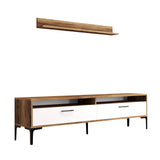 TV furniture set istanbul walnut white melamine 180x47x35 cm