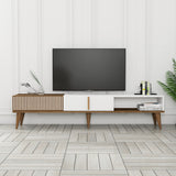 TV Furniture Milan Alt Walnut White Melamine 180x40x35 cm