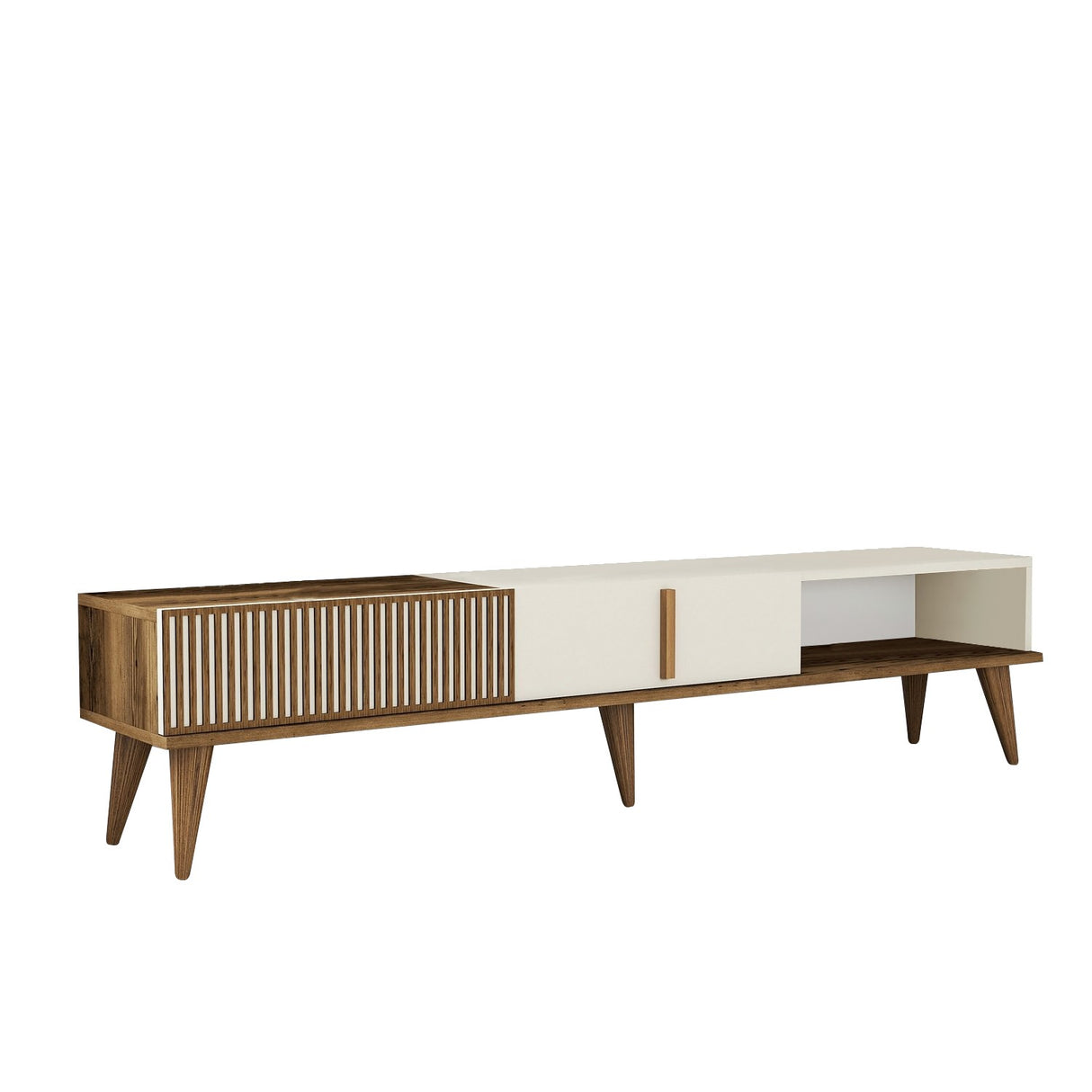 TV furniture Milan Alt Walnut Crème Melamine 180x40x35 cm