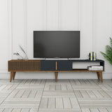 TV Furniture Milan Alt Walnut Anthracite Melamine 180x40x35 cm