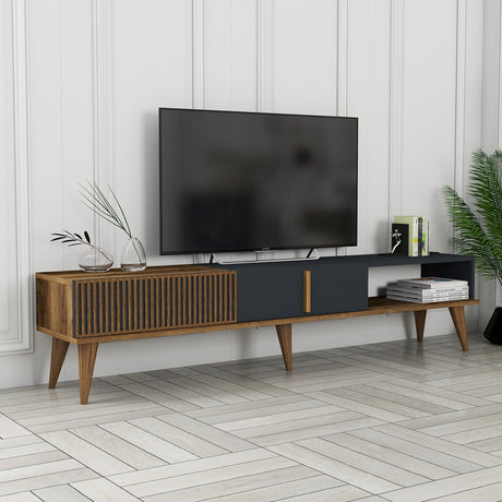 TV Furniture Milan Alt Walnut Anthracite Melamine 180x40x35 cm