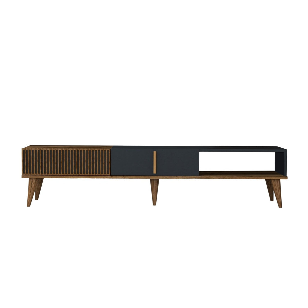 TV Furniture Milan Alt Walnut Anthracite Melamine 180x40x35 cm