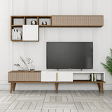 TV Furniture Set Milan TV Walnut White Melamine 180x40x35 cm