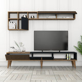 TV furniture set Milan TV Walnut Anthracite Melamine 180x40x35 cm