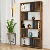 Bookcase Lima Walnut Anthracite Melamine 90x180x20 cm