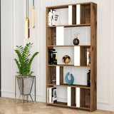 Bookcase lima walnut white melamine 90x180x20 cm