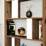 Bookcase lima walnut white melamine 90x180x20 cm