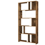 Bookcase lima walnut white melamine 90x180x20 cm