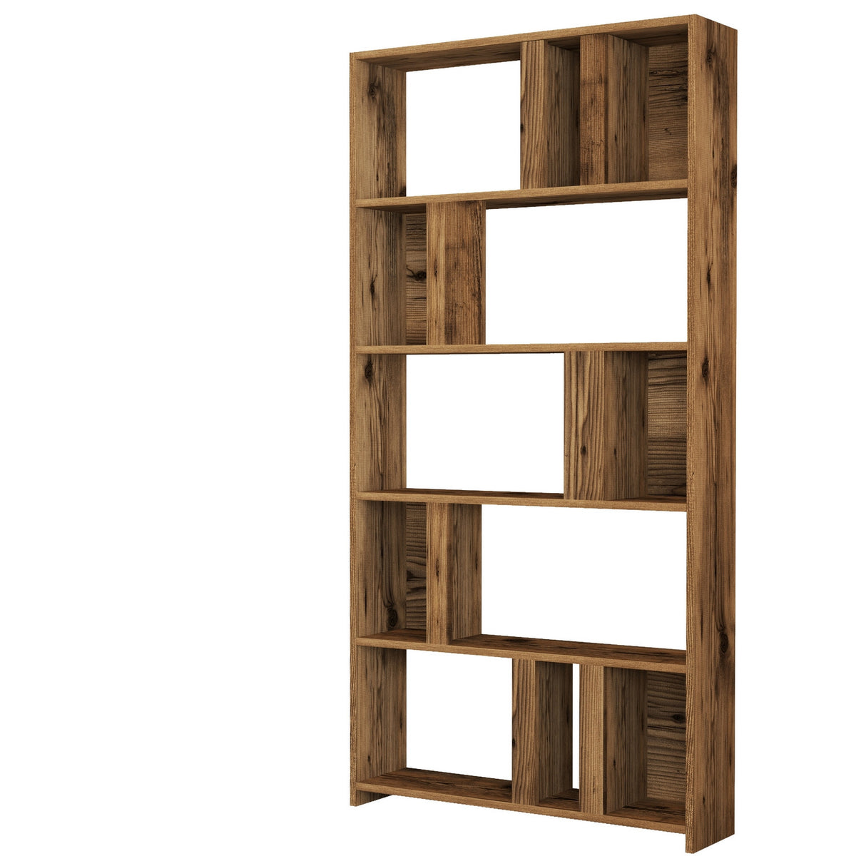 Bookcase Lima Walnut Melamine 90x180x20 cm