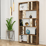 Bookcase Lima Walnut White Marmer Melamine 90x180x20 cm