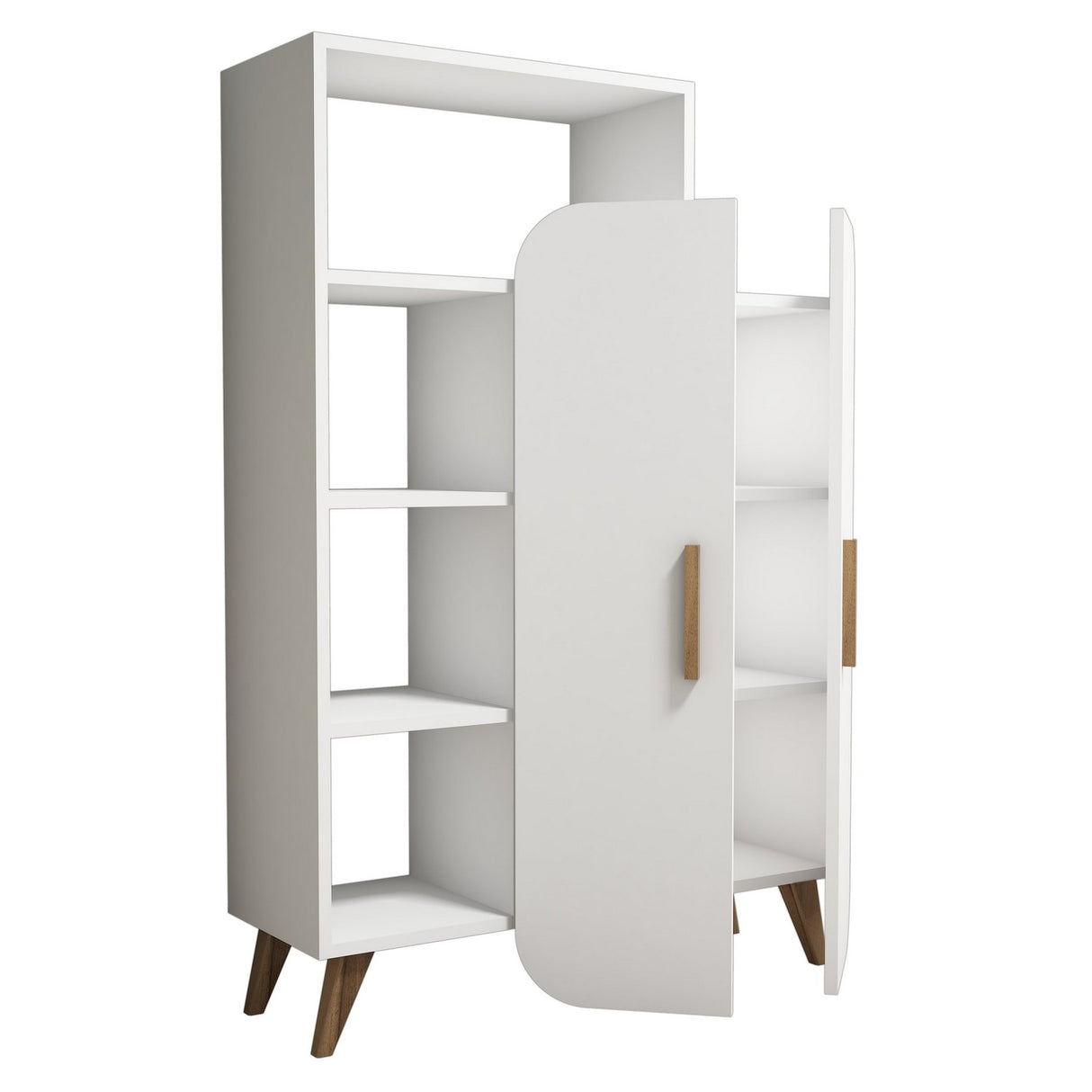 Bookcase Form white melamine 90x132x32 cm