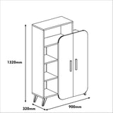 Bookcase Form white melamine 90x132x32 cm