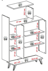 Bookcase Form white melamine 90x132x32 cm