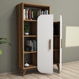 Bookcase Form Walnut White Melamine 90x132x32 cm