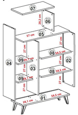 Bookcase Form Walnut White Melamine 90x132x32 cm