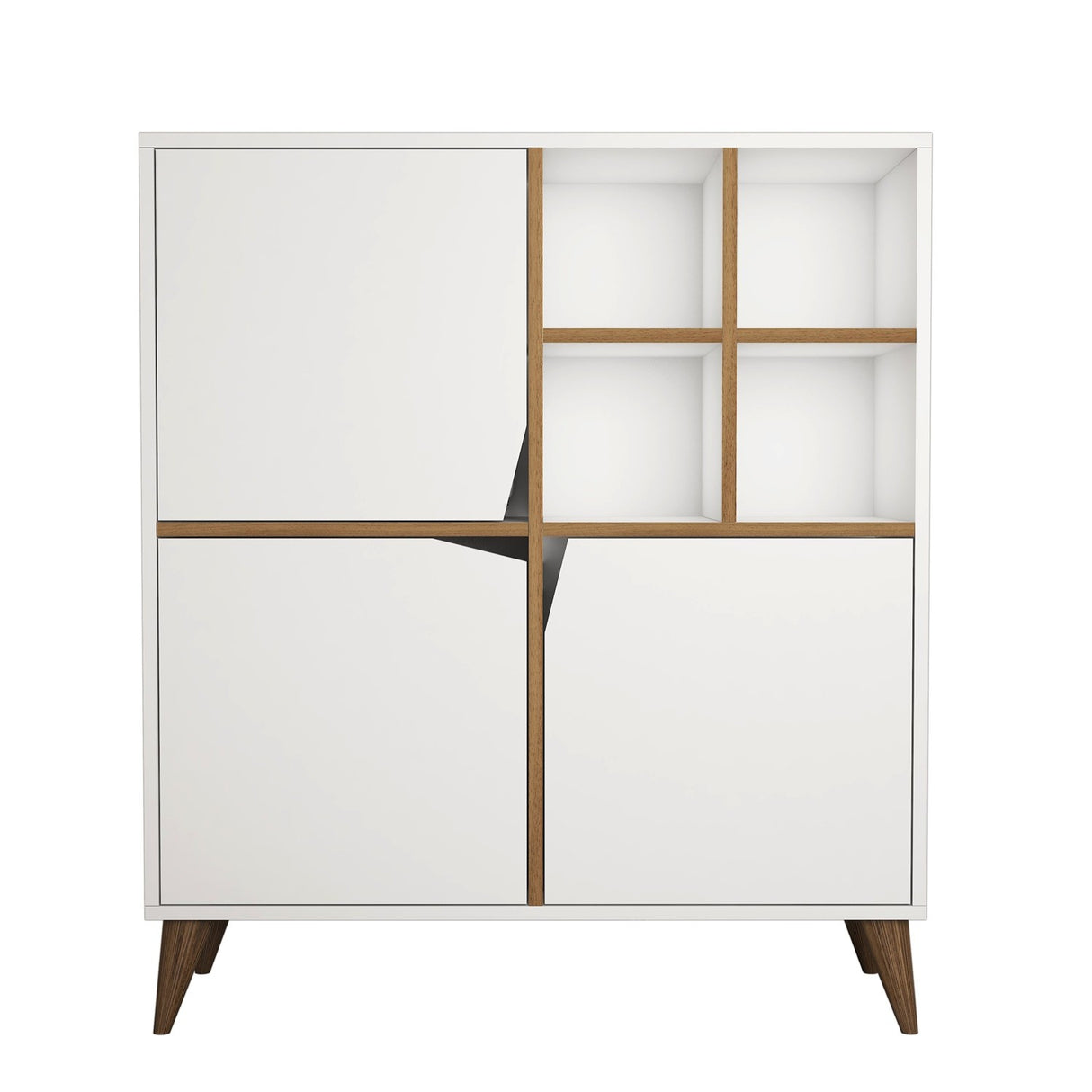 Wall cabinet Pulse white walnut melamine 100x115x30 cm