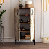 Shoe cabinet Prag Walnut White Marmer Melamine 60x111X35 cm