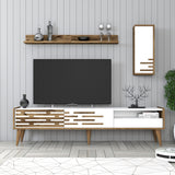 TV furniture set Valsiya walnut white melamine 180x35x45 cm