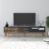 TV Furniture Valsiya Walnut Anthracite Melamine 180x35x45 cm