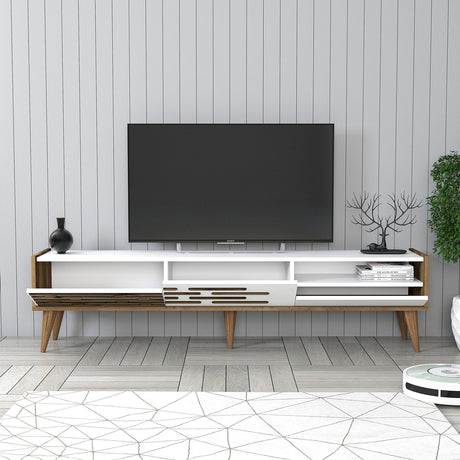 TV Furniture Valsiya Walnut White Melamine 180x35x45 cm