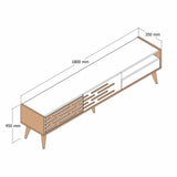 TV Furniture Valsiya Walnut White Melamine 180x35x45 cm