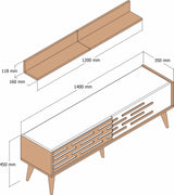 TV furniture set Valsiya Walnut Anthracite Melamine 140x35x45 cm