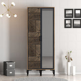 Wardrobe Kumsal PR Walnut Anthracite Melamine 80x47.5x201.4 cm