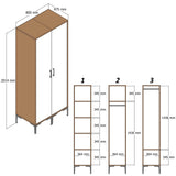 Wardrobe Kumsal PS Walnut Anthracite Melamine 80x47.5x201.4 cm