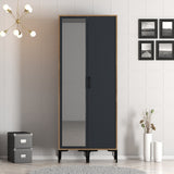 Wardrobe Kumsal RS Walnut Anthracite Melamine 80x47.5x201.4 cm