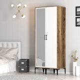 Wardrobe Kumsal RS Walnut White Melamine 80x47.5x201.4 cm