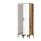 Wardrobe Kumsal RS Walnut White Melamine 80x47.5x201.4 cm