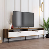 TV furniture set Gebze Walnut White Melamine 180x35x47 cm