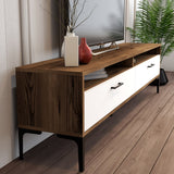 TV furniture set Gebze Walnut White Melamine 180x35x47 cm