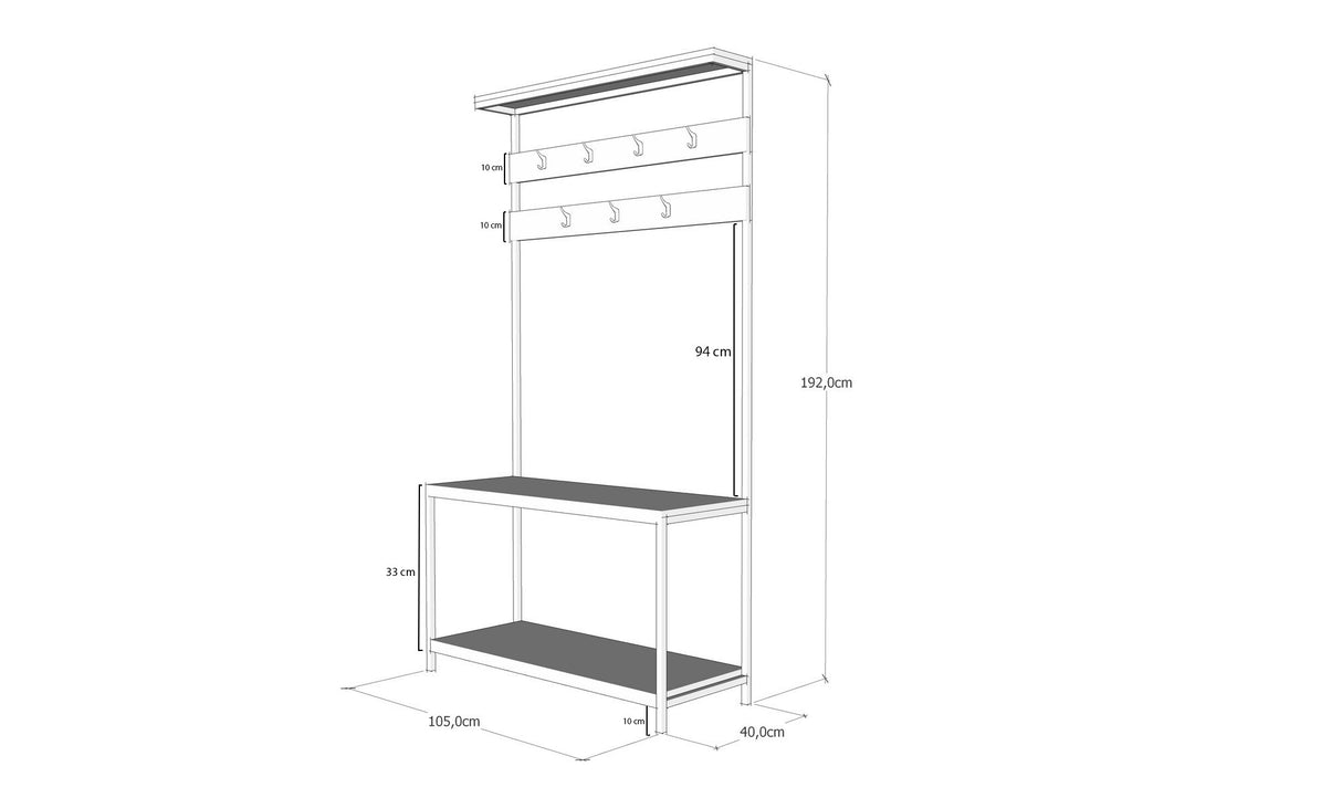 Wardrobe Furniture Coat Rack Natural Gorne 