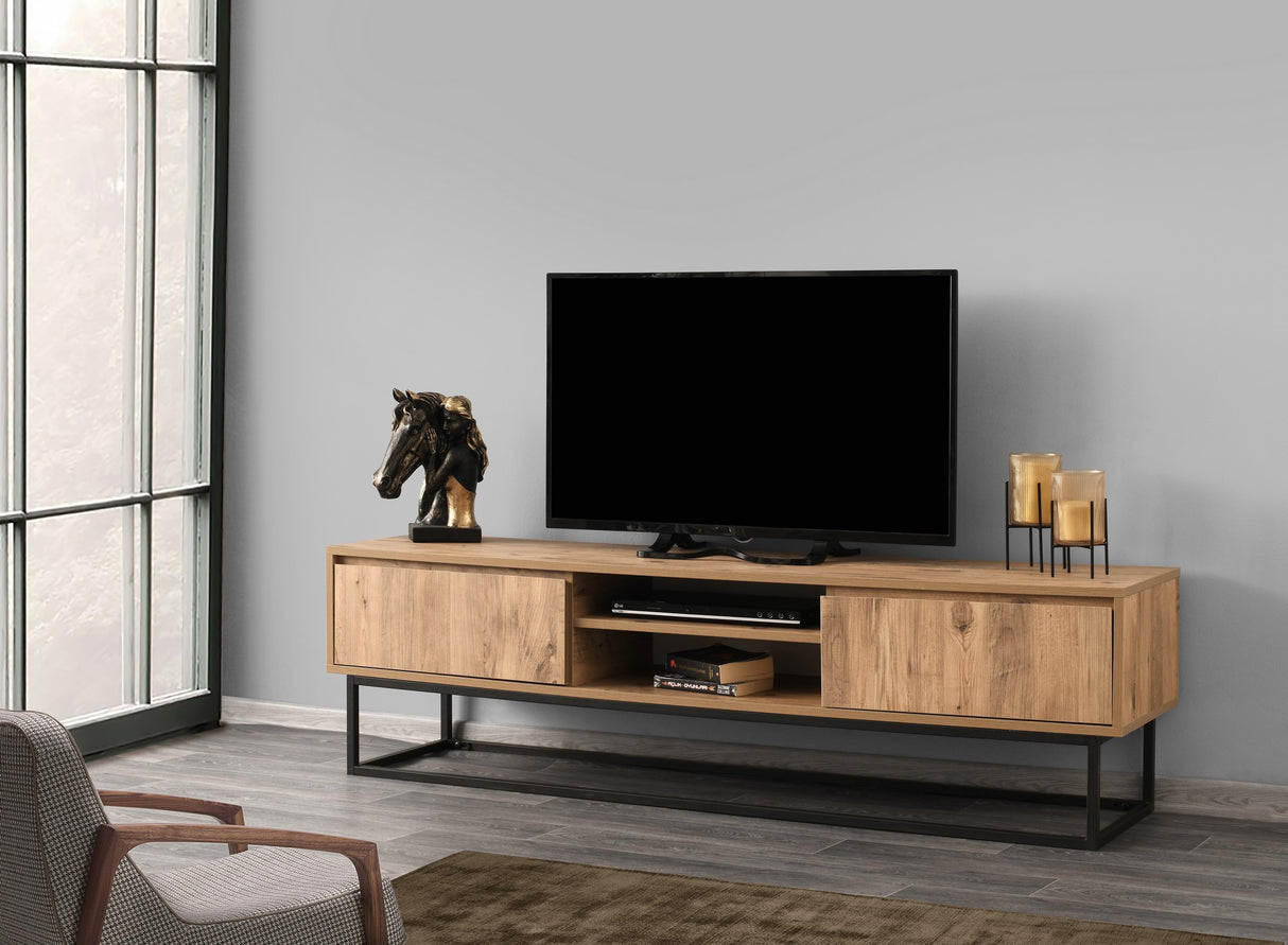 TV Furniture Belinda Black Denhout Melamine 180x50x40 cm