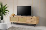 TV Furniture Hapsiyyas Oak Black Melamine 180x60x40 cm