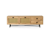 TV Furniture Hapsiyyas Oak Black Melamine 180x60x40 cm