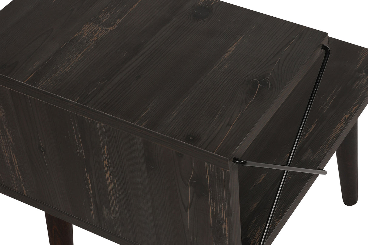 Bedside table cross dark brown melamine 50x55x40 cm