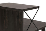 Bedside table cross dark brown melamine 50x55x40 cm