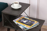 Bedside table cross dark brown melamine 50x55x40 cm