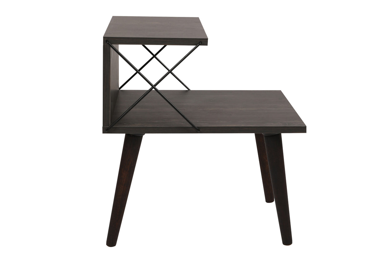 Bedside table cross dark brown melamine 50x55x40 cm