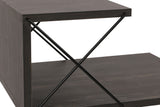 Bedside table cross dark brown melamine 50x55x40 cm