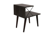 Bedside table cross dark brown melamine 50x55x40 cm