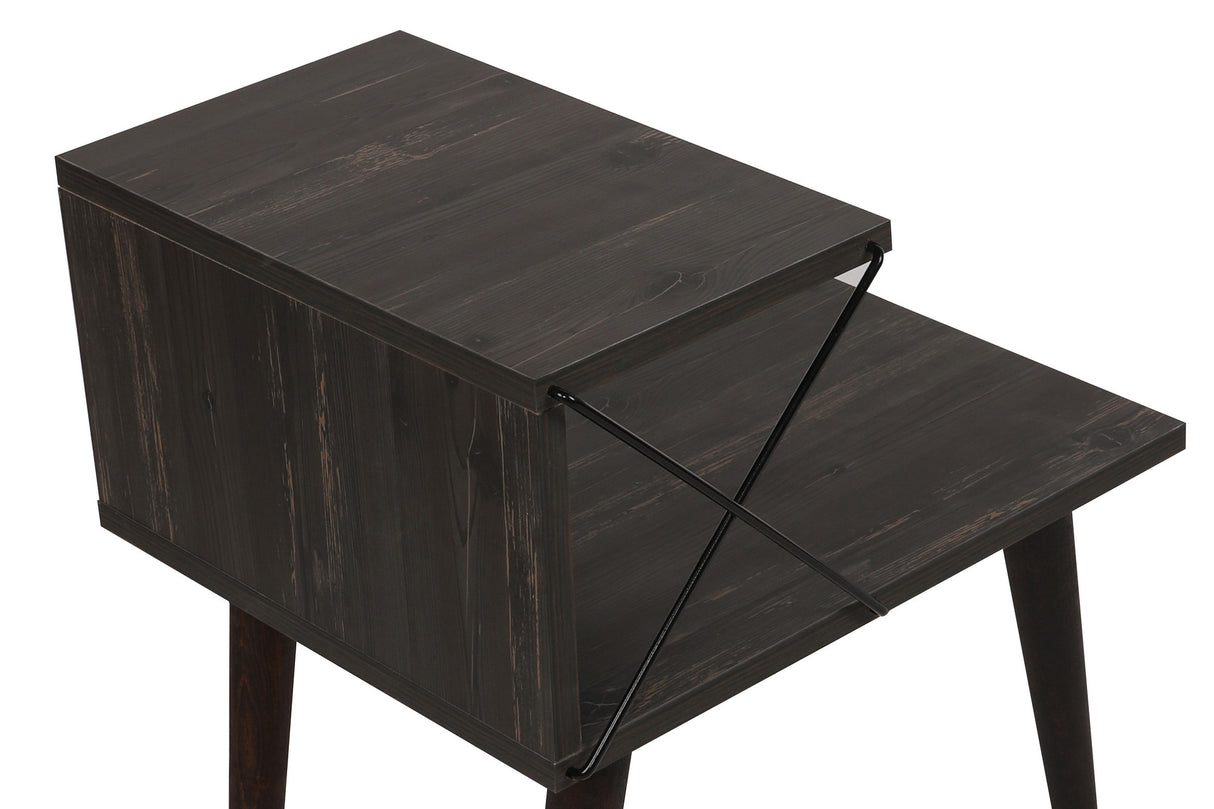 Bedside table cross dark brown melamine 50x55x40 cm