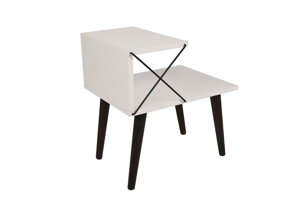 Bedside table cross white melamine 50x55x40 cm